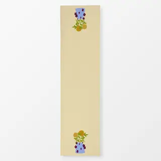 Tischläufer Rosen Blumenvase Gelb