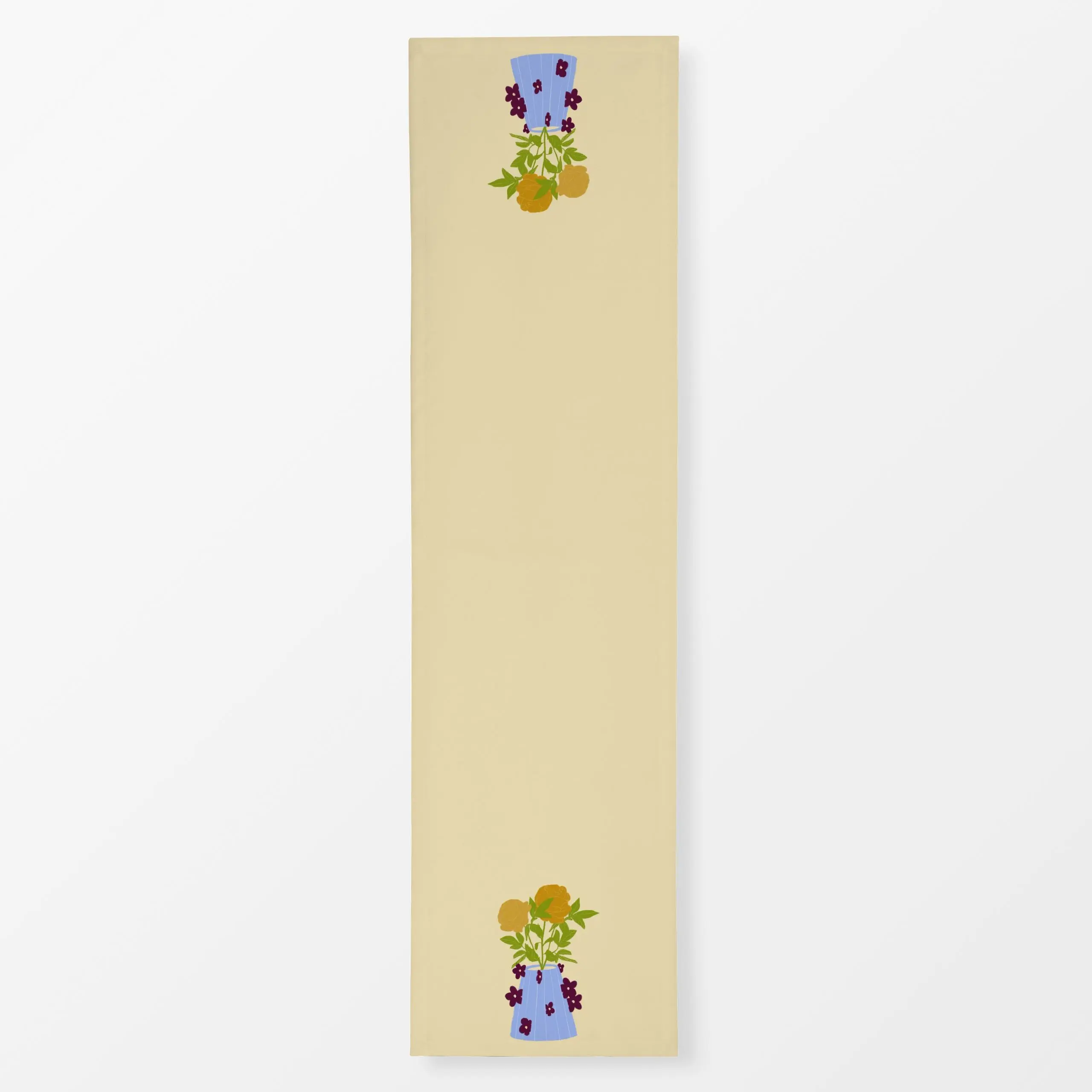 Tischläufer Rosen Blumenvase Gelb - Blumen & Florales, Frühling, Sommer - von „Sophie Augustin Illustration"; Blumen, Rosen,...