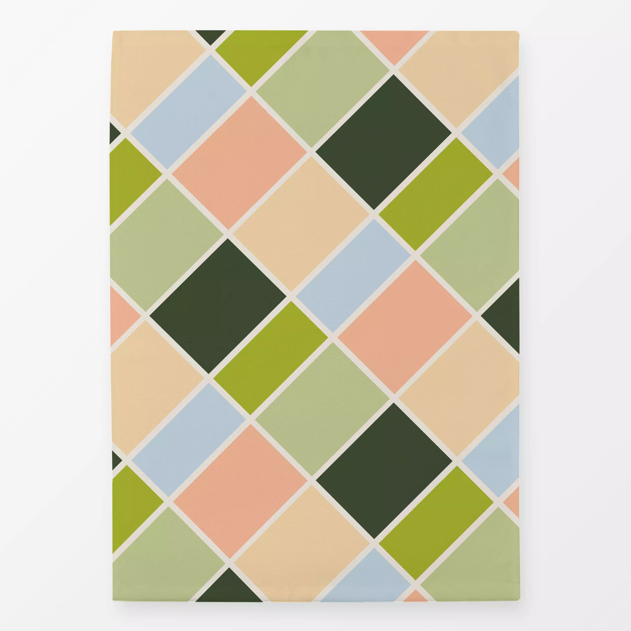 Geschirrtücher Grün abstrakt - Symbole & Muster - von „Kantioler Design"; Muster, Karo, gelb, Karos, grun, hellgruen, peachf...