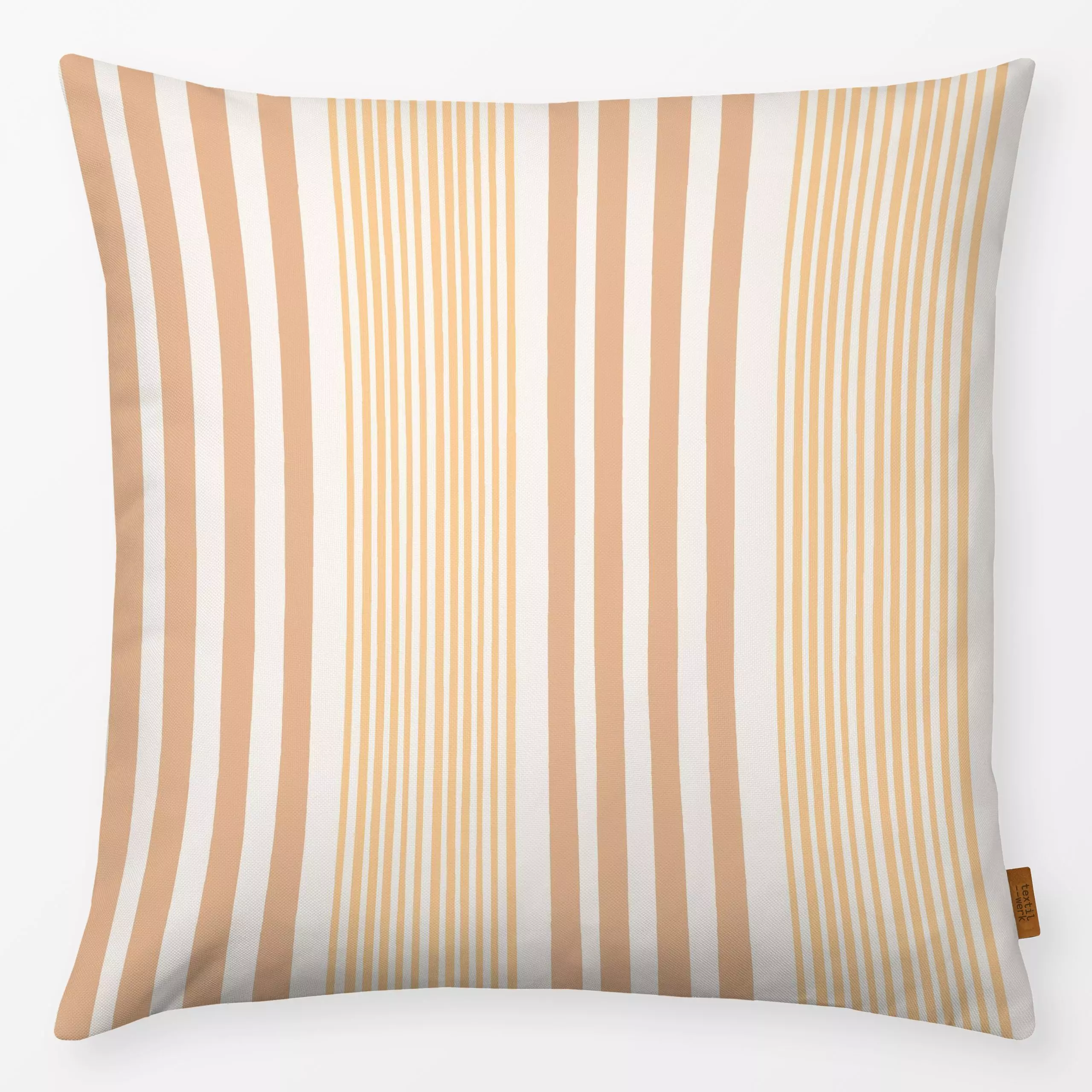 Kissen Slow stripes peach - Sommer, Symbole & Muster - von „Anna Petersen"; minimal, Streifen, altrosa, Retro, Dekokissen, p...