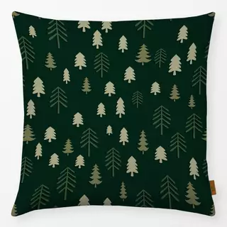 Kissen Winter Forest pine green