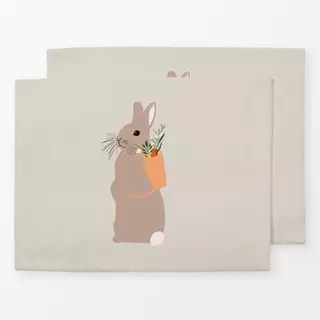 Tischset Osterhase Hell Beige