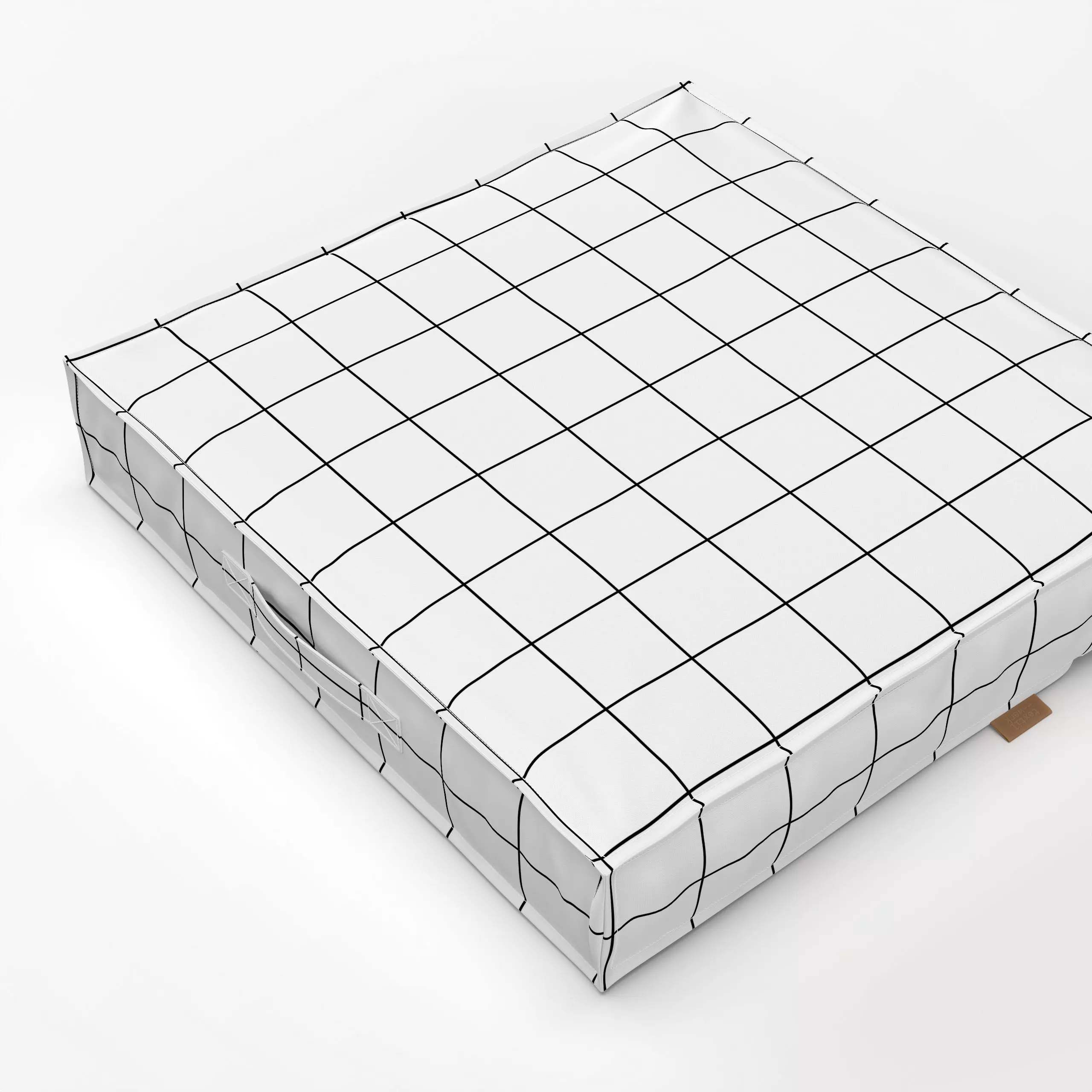 Bodenkissen Karo schwarz weiß - Frühling, Symbole & Muster - von „Andrea Liesert"; Linien, abstrakt, Gardinen, Abstrakt, Ost...