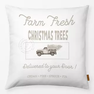 Kissen Vintage Holidays Farm Trees BW