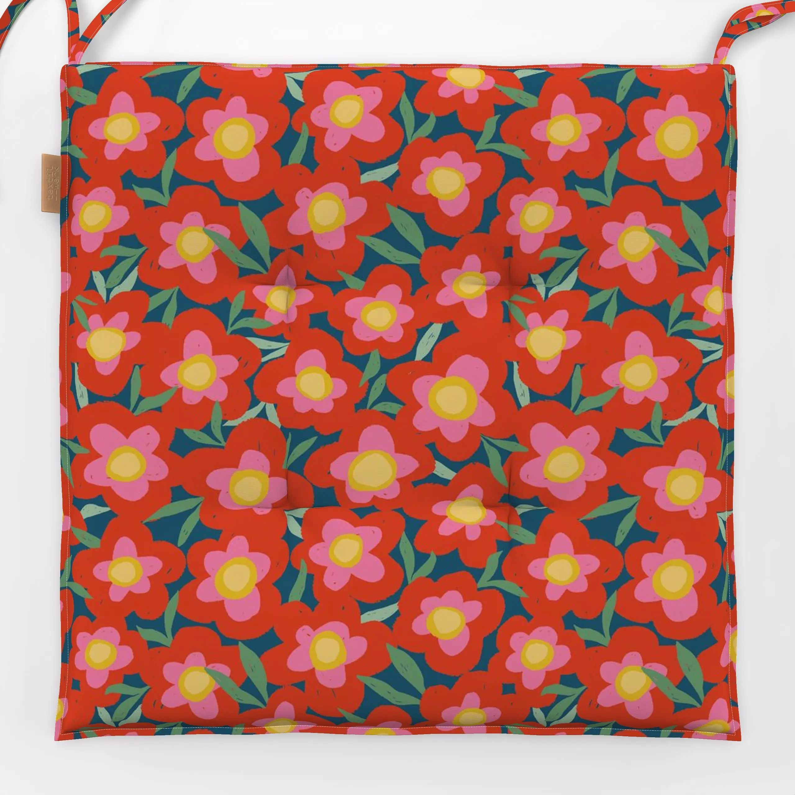 Sitzkissen Bold Graphic Flower Rot - Blumen & Florales, Symbole & Muster, Pflanzen & Botanik - von „DEINKI"; Textur, graphis...