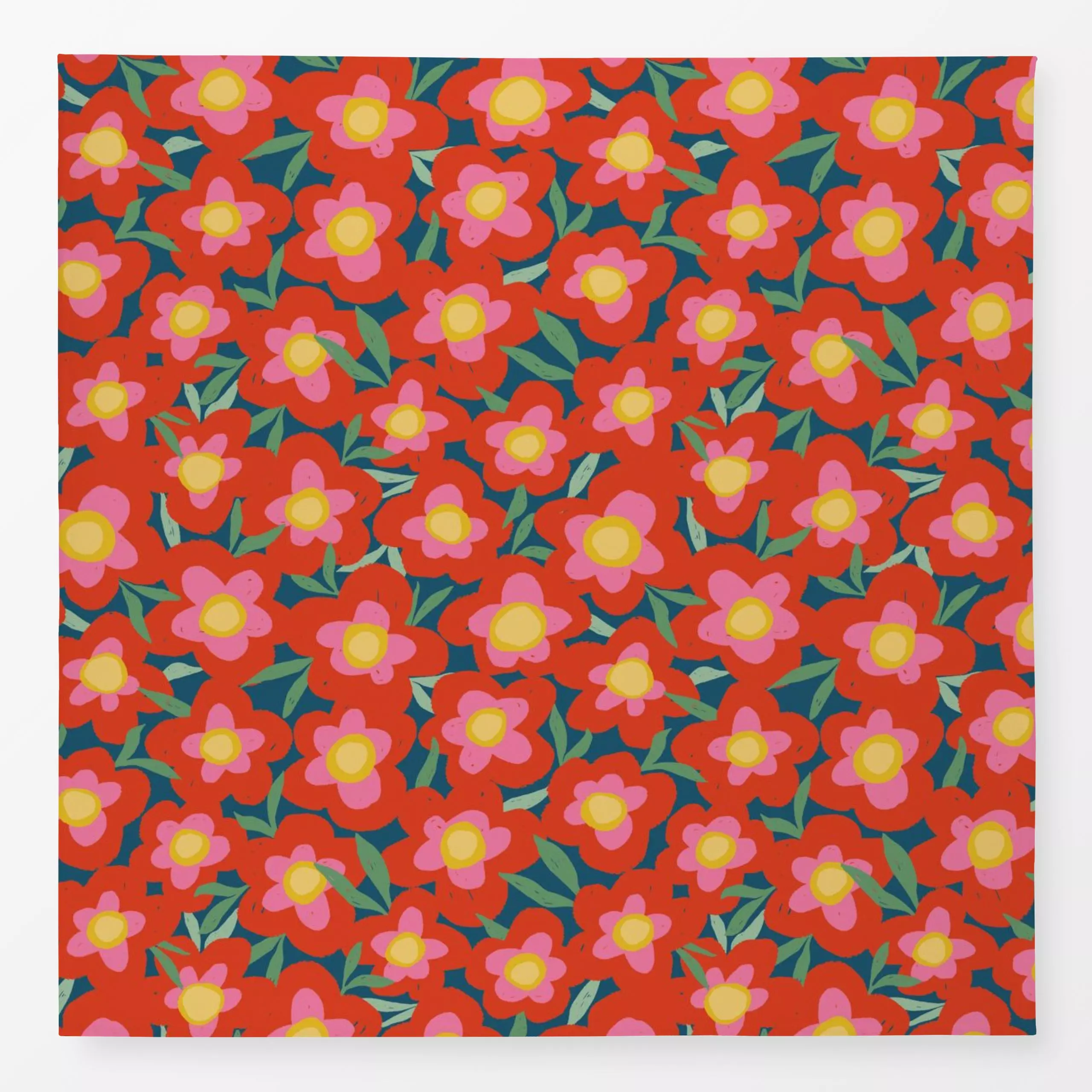 Tischdecke Bold Graphic Flower Rot - Blumen & Florales, Symbole & Muster, Pflanzen & Botanik - von „DEINKI"; Textur, graphis...