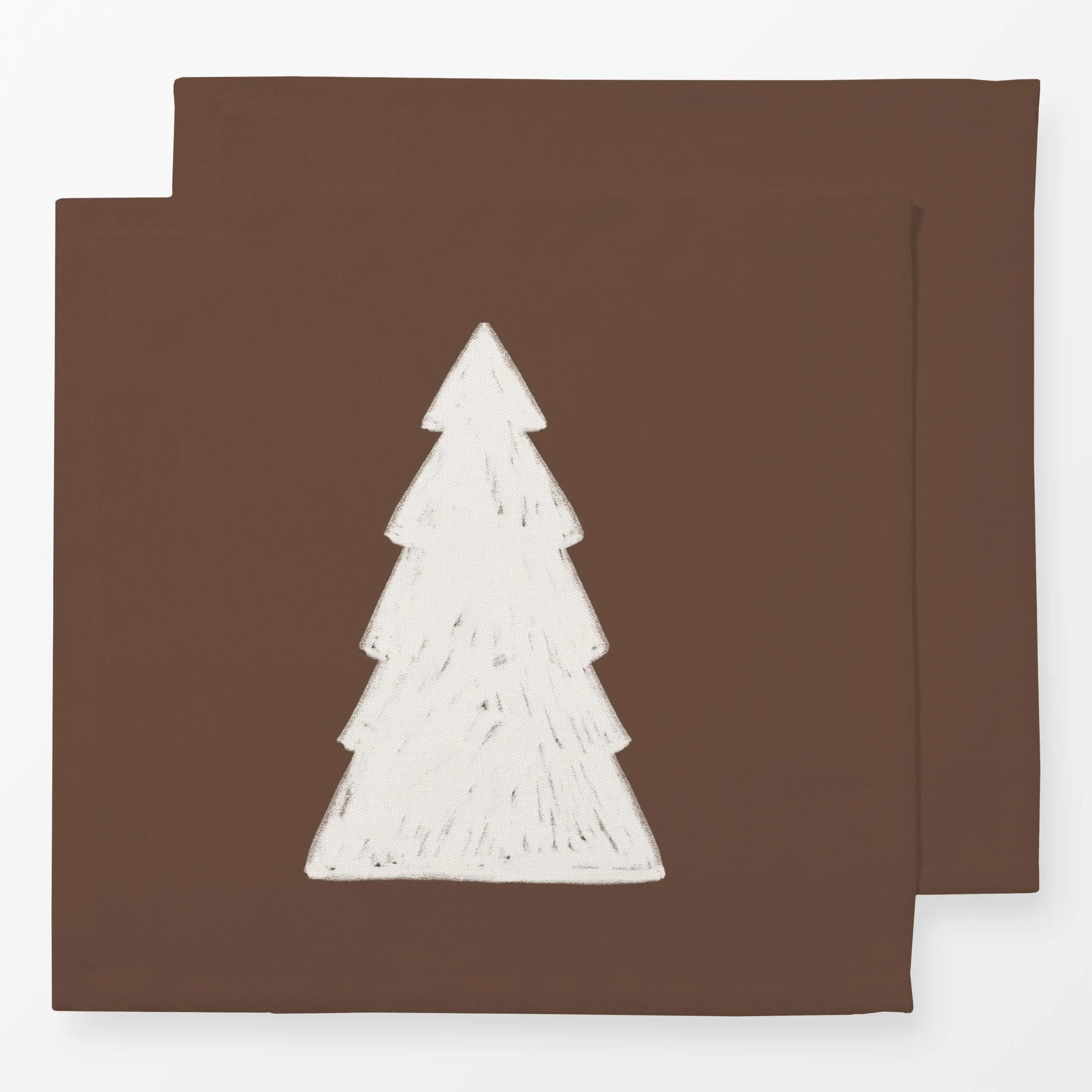 Servietten Simple Tree braun - Weihnachten, Winter - von „Kruth Design"; Tanne, Tannenbaum, Weihnachtsbaum, Weihnachten, wei...