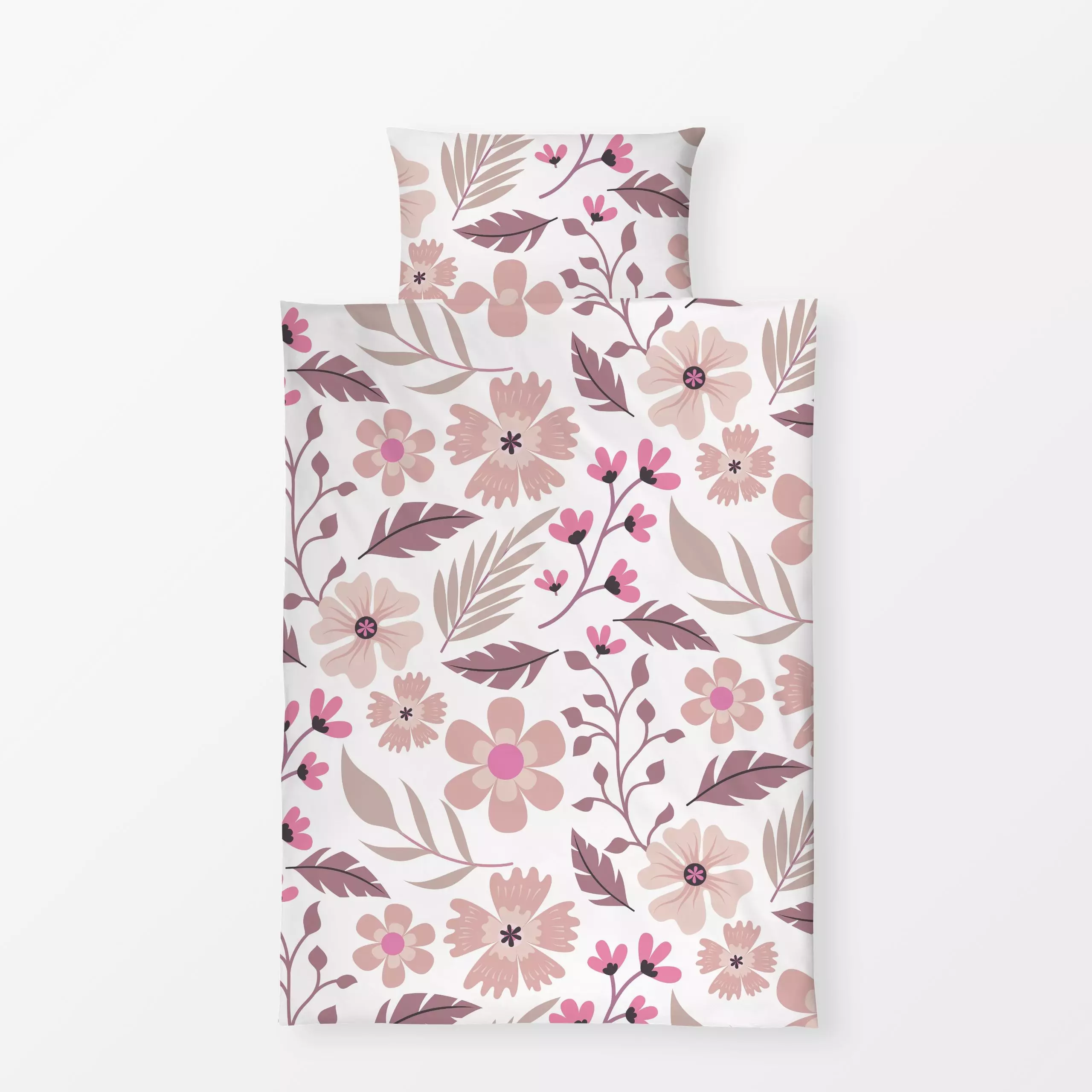 Bettwäsche Scandi Flowers pink beige - Blumen & Florales, Sommer - von „Andrea Haase“; Natur, rosa, altrosa, Blumen, Sommerb...