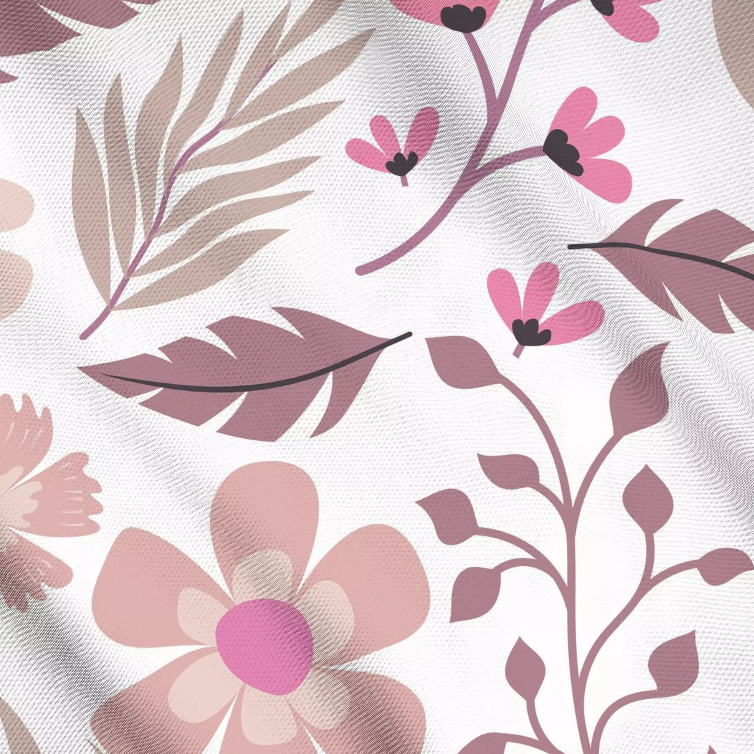 Meterware Scandi Flowers pink beige - Blumen & Florales, Sommer - von „Andrea Haase"; Natur, rosa, altrosa, Blumen, Sommerbl...