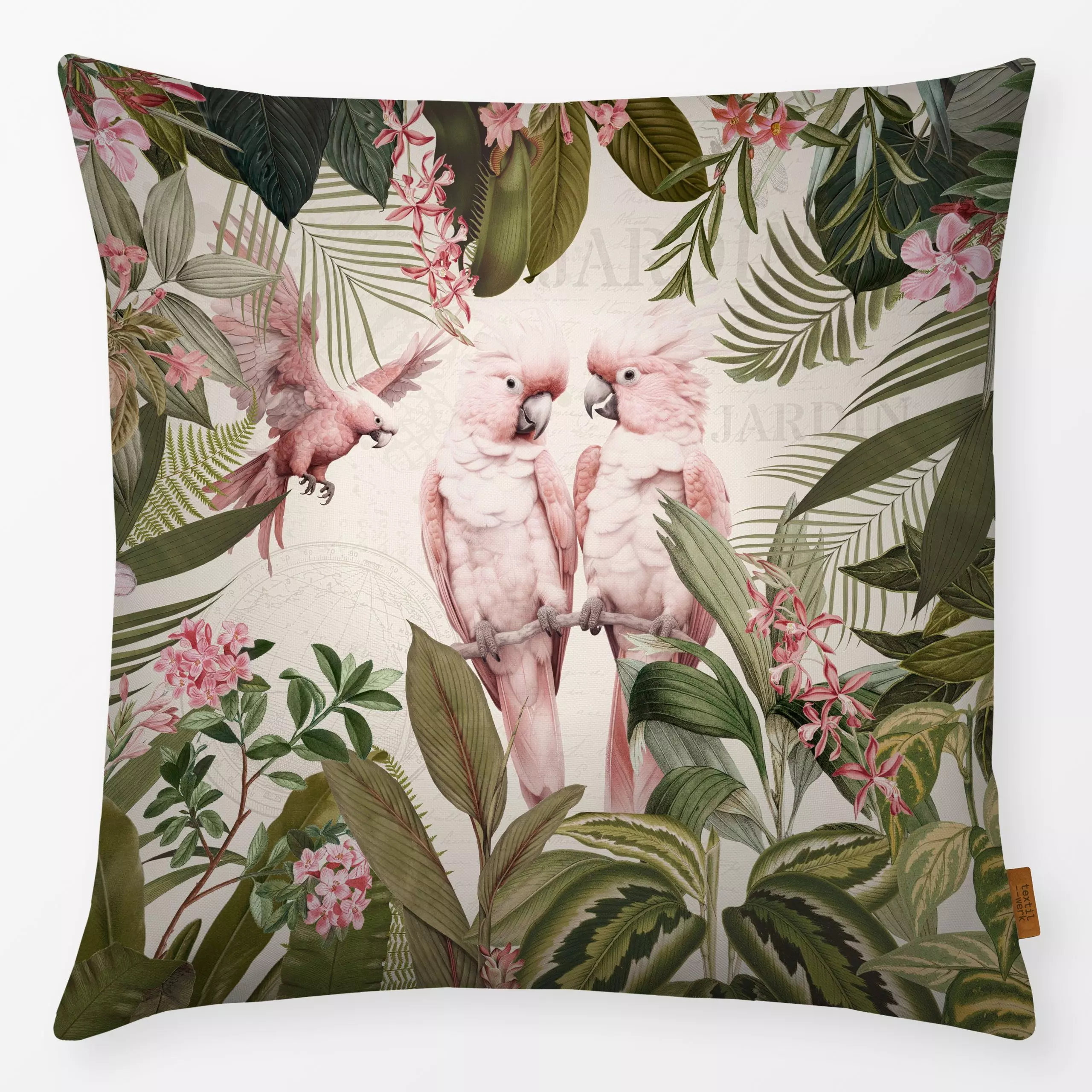 Kissen Kakadus im wilden Dschungel - Sommer, Pflanzen & Botanik, Safari & Dschungel - von „Uta Naumann"; Natur, Garten, trop...