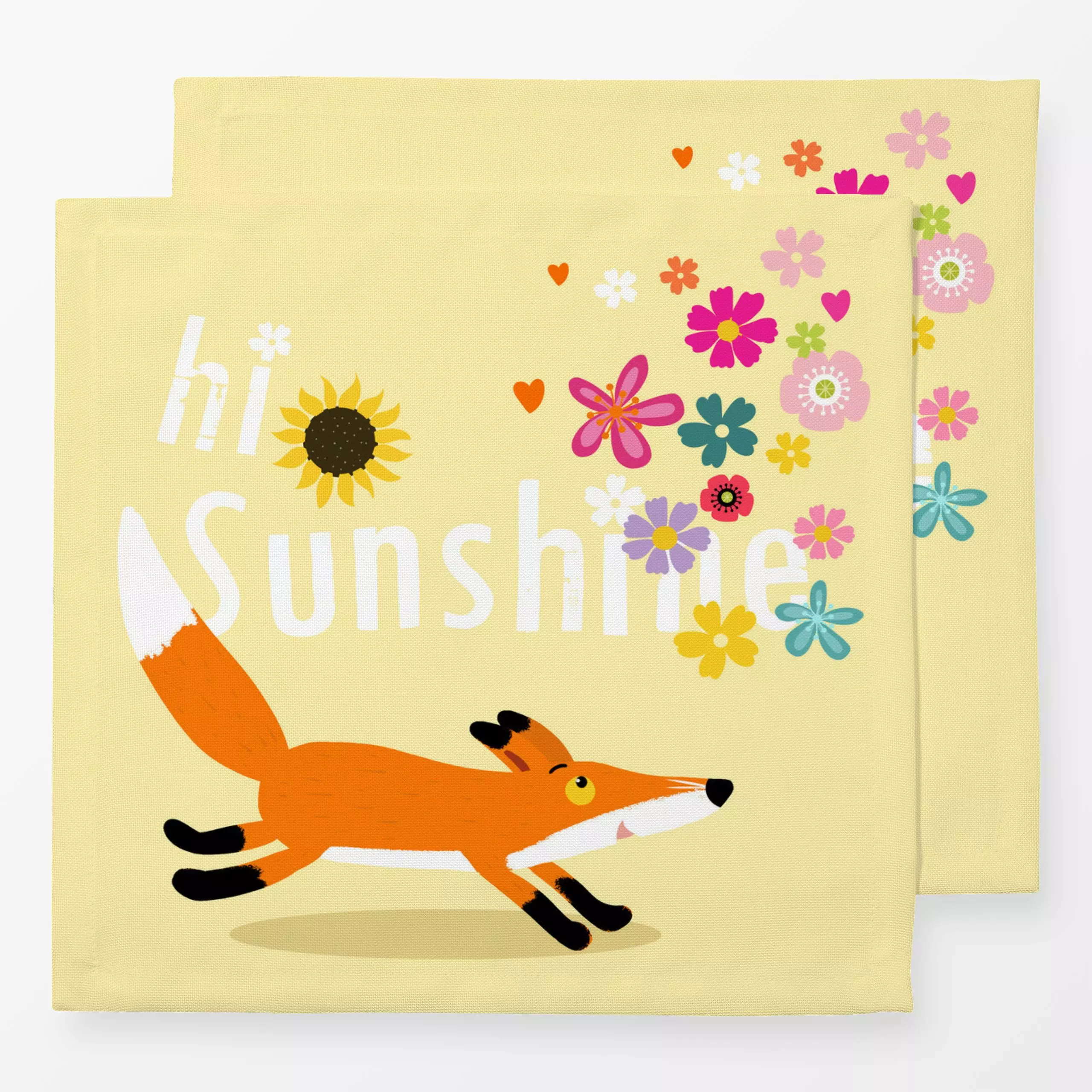Servietten Hi Sunshine - Blumen & Florales, Kinderzimmer & Motive für Kinder, Tiere - von „Julia Reyelt"; Muster, Kinder, Bl...