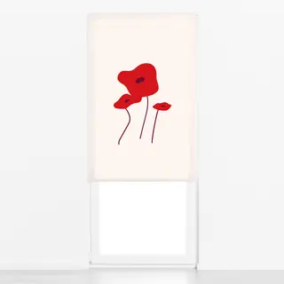 Raffrollo Poppies Red