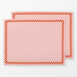 Tischset Tischset Karos rosa rot
