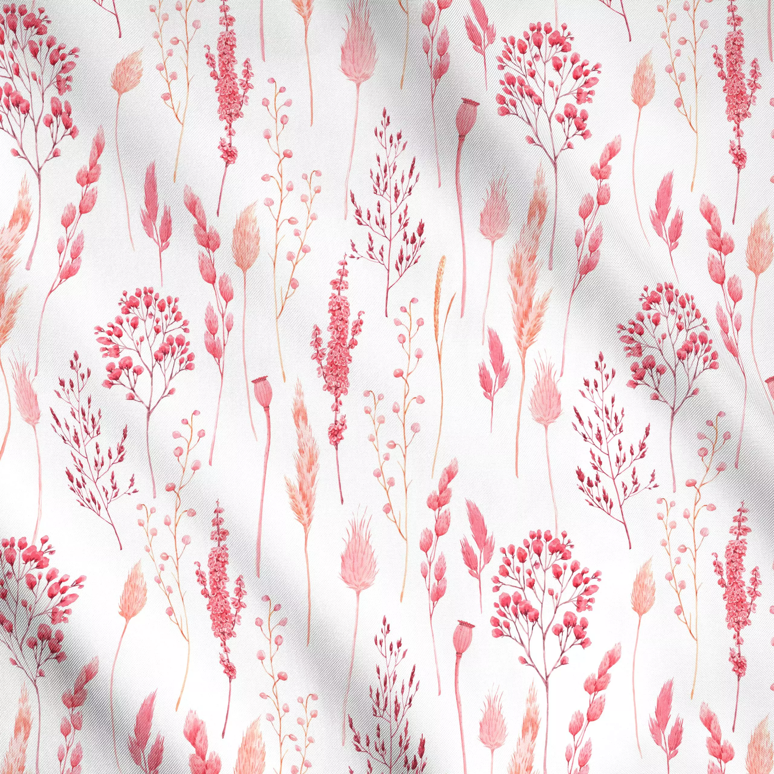 Meterware Pink Farbene Gräser - Blumen & Florales, Pflanzen & Botanik - von „Uta Naumann"; Muster, Pampasgras, skandinavisch...