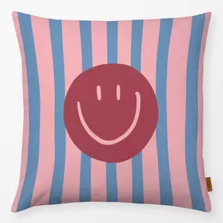 Kissen Smile Stripes hellblau