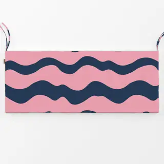 Bankauflage wellige blau-rosa Streifen