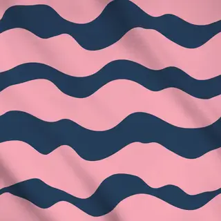 Meterware wellige blau-rosa Streifen