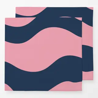Servietten wellige blau-rosa Streifen