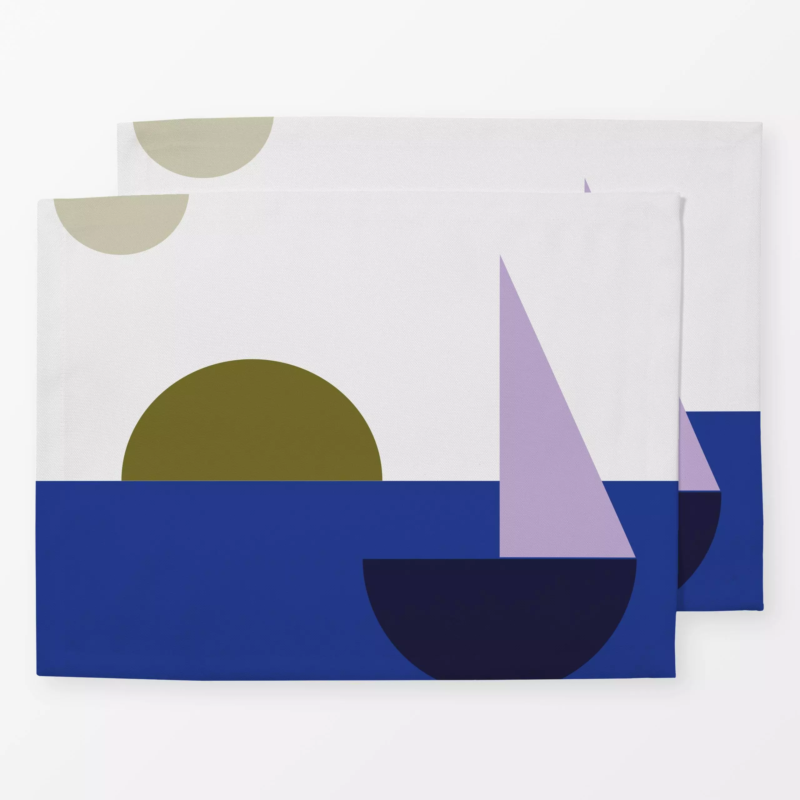 Tischset Geometric Summer 12 - Natur & Landschaft, Symbole & Muster - von „Mareike Böhmer"; minimal, abstrakt, rosa, Geometr...