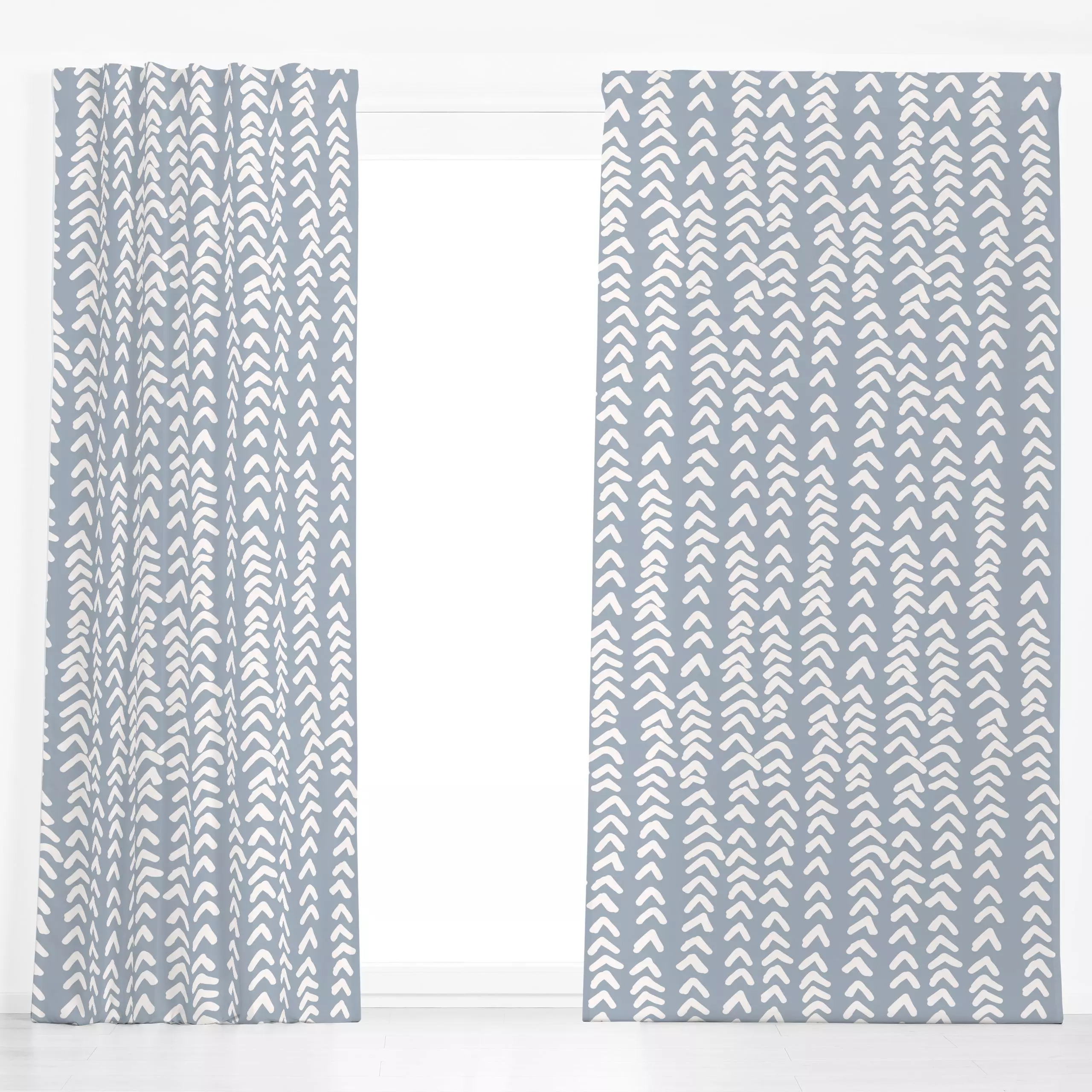 Dekovorhang Strickmuster - Symbole & Muster - von „Uta Naumann"; boho, minimal, abstrakt, modern, Zickzack, minimalistisch, ...