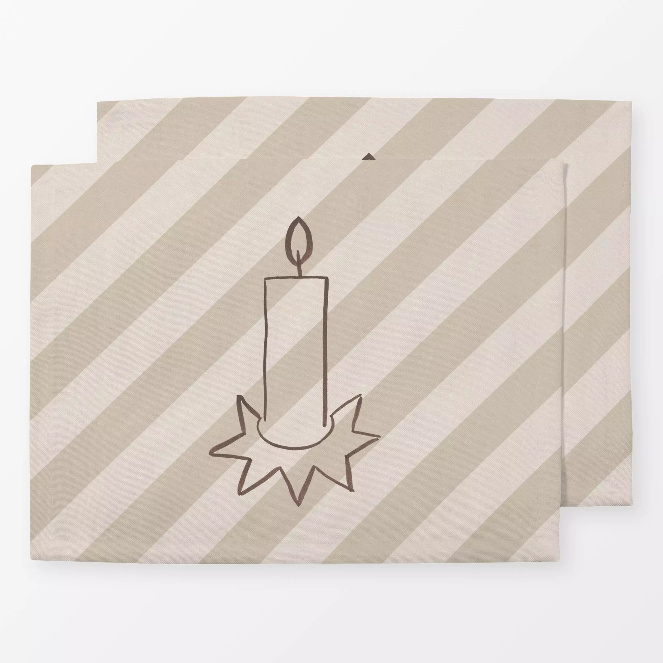 Tischset Kerze Stripes Umbra - Weihnachten, Anlässe - von „Kruth Design"; Weihnachten, weihnachtlich, Weihnachtsdeko, winter...