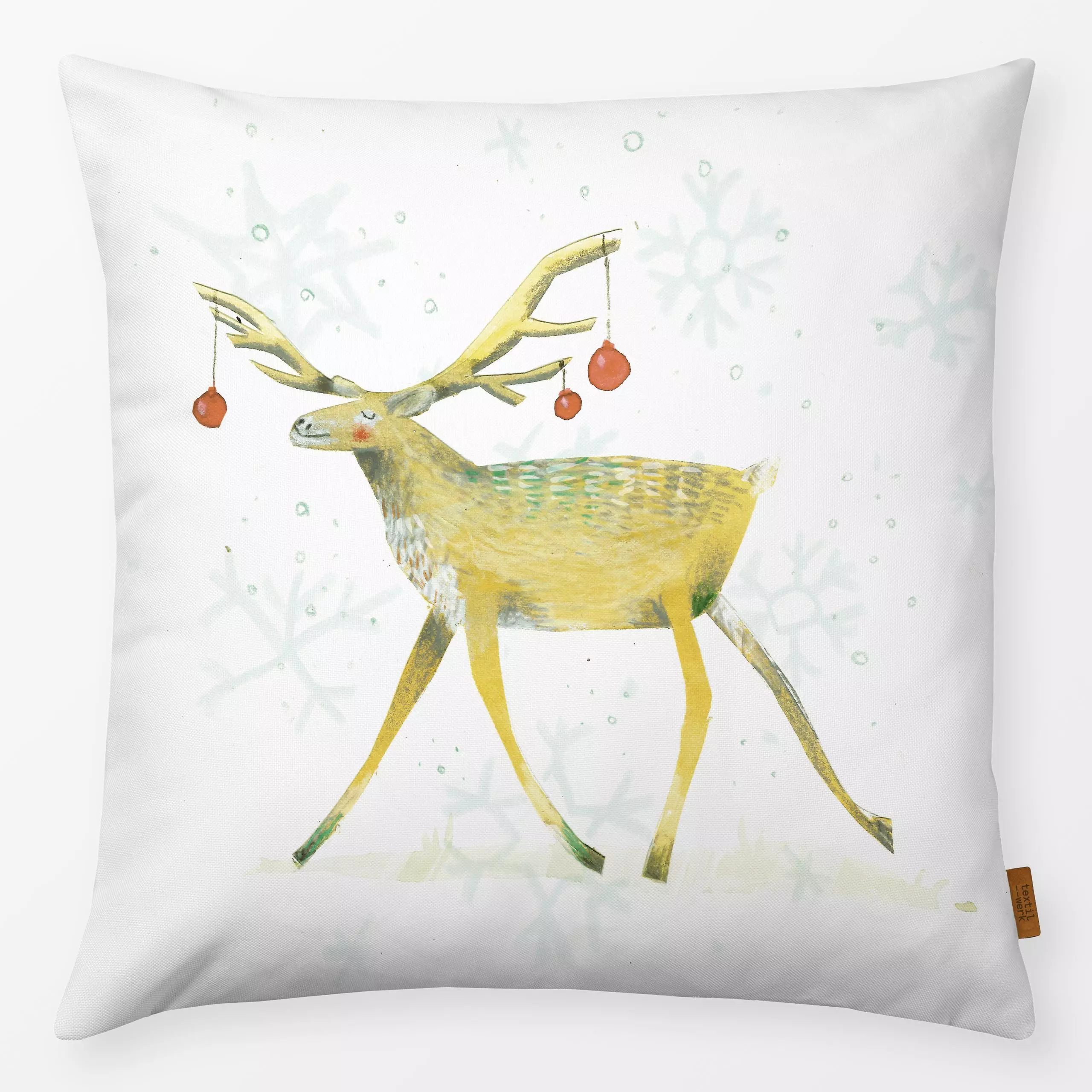 Kissen Rudolph - Tiere, Weihnachten - von „Jule Wellerdiek"; Rentier, Weihnachten, Hirsch