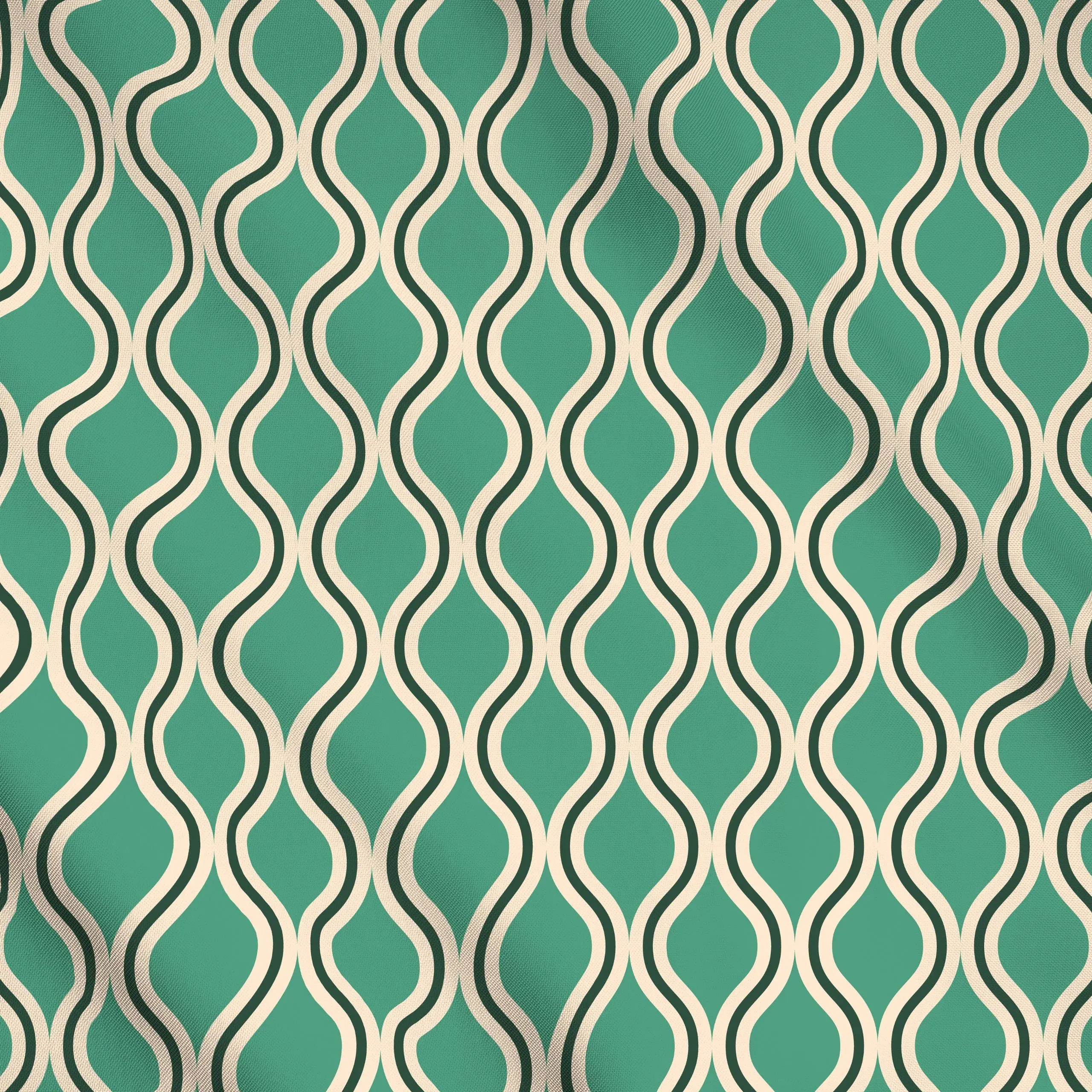 Meterware Wellen Fliesen mint - Symbole & Muster - von „Julia Schumacher“; mint, Weihnachtsbaeckerei, dunkelgruen