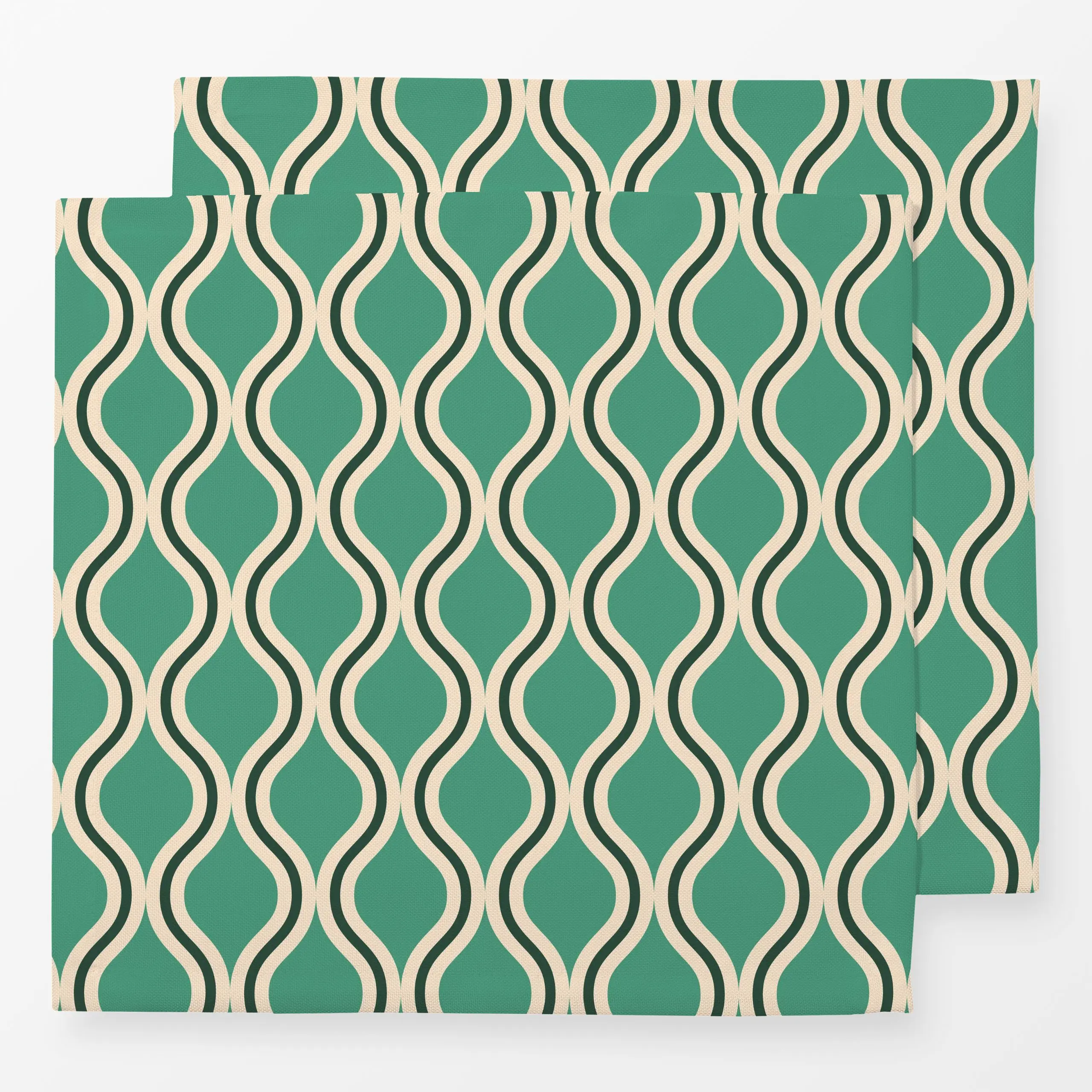 Servietten Wellen Fliesen mint - Symbole & Muster - von „Julia Schumacher“; mint, Weihnachtsbaeckerei, dunkelgruen