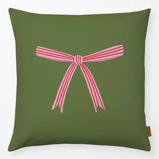 Kissen Weihnachtsschleife Grün Pink