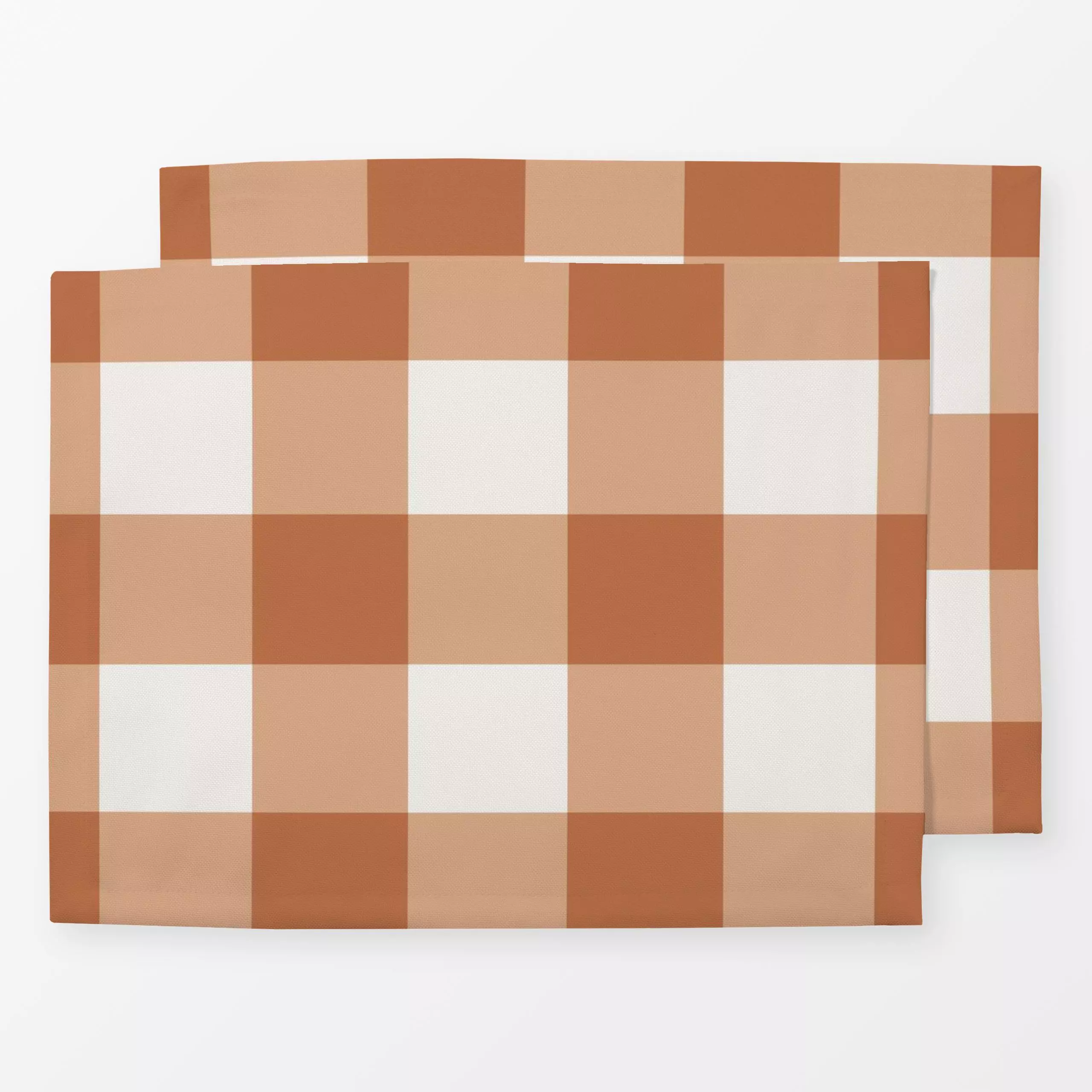 Tischset Gingham Ockerbraun - Herbst, Symbole & Muster - von „Vivian Hasenclever"; Orange, landhaus, klassisch, minimalistis...