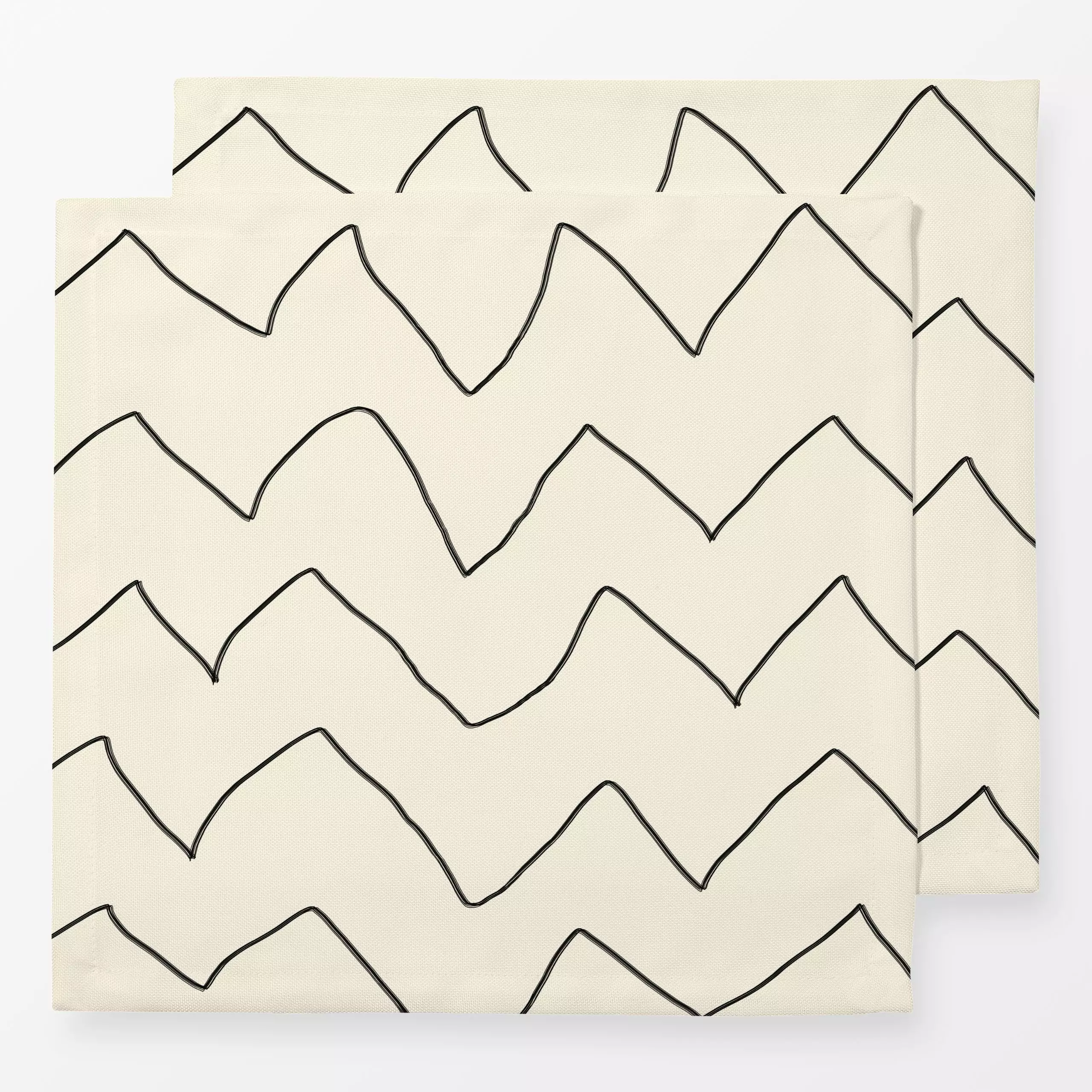 Servietten Zickzack - Symbole & Muster - von „Miriam Dück"; schwarz, beige, Minimalismus, modern, grafisch, Zickzack, minima...