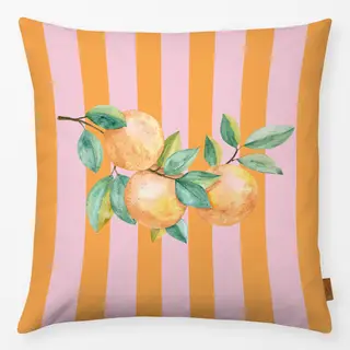 Kissen Orangen pink orange Streifen