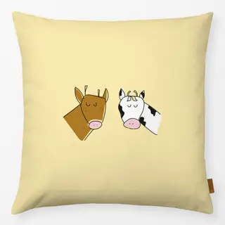 Kissen Bergsommer Kühe gelb