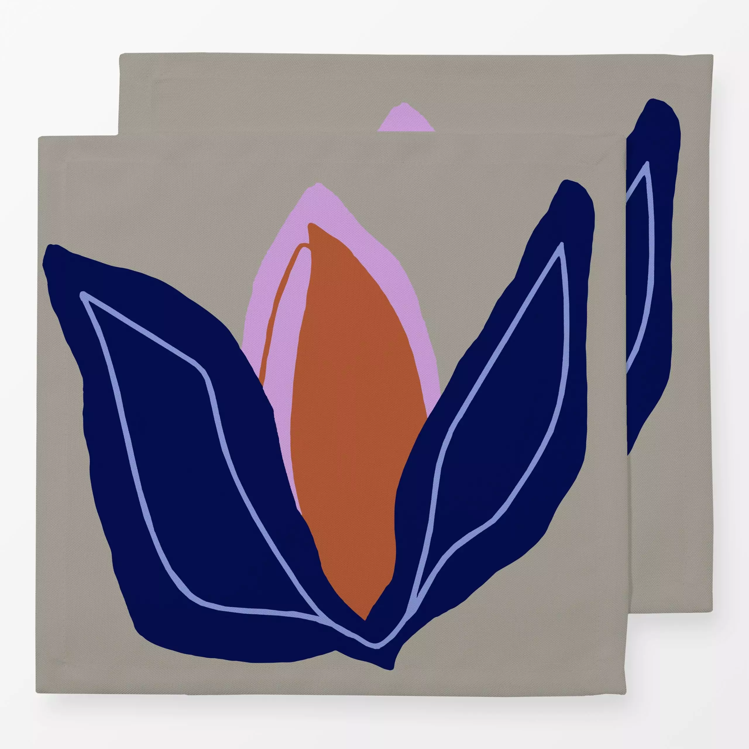 Servietten Lines and Leaves 3 - Blumen & Florales - von „Mareike Böhmer"; Natur, linie, Blatt, abstrakt, Blumen, Blätter, Bl...