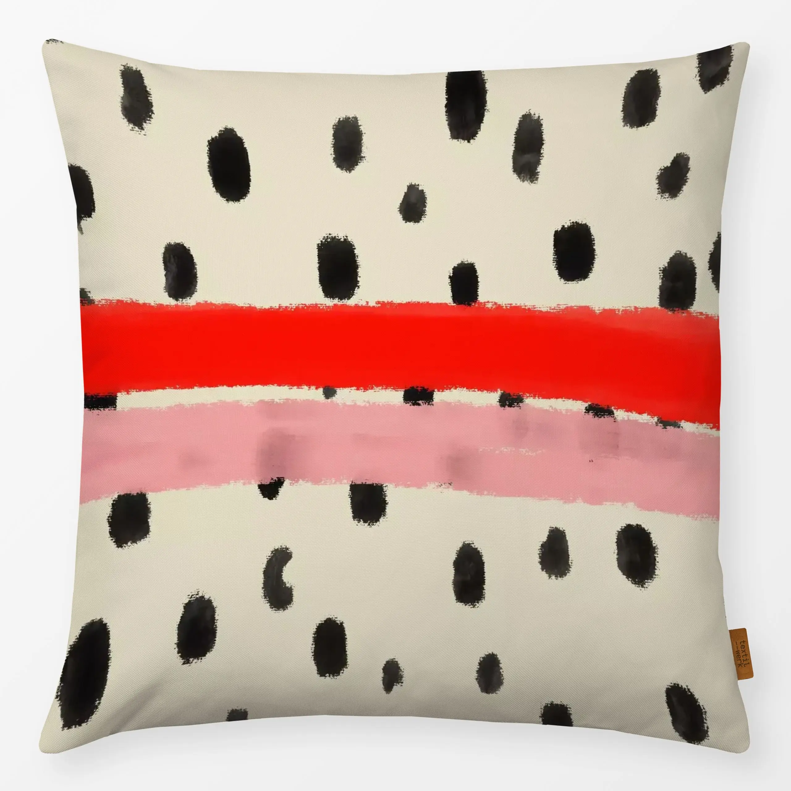 Kissen SWEDEN ART - Symbole & Muster - von „Ute Arnold"; Aquarell, Linien, abstrakt, Punkte, Streifen, Abstrakt, modern, ver...