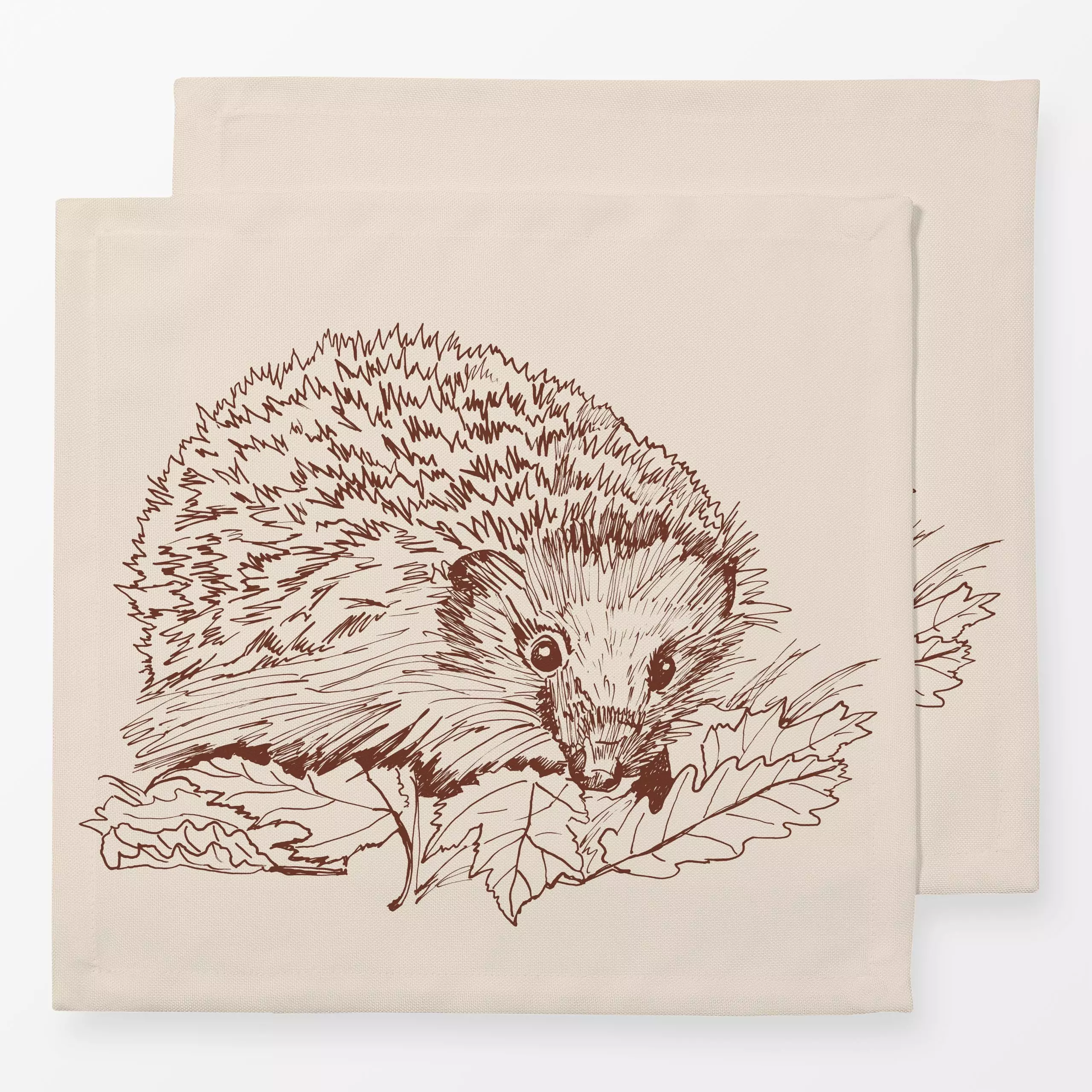 Servietten Tusche Igel im Laub - Herbst, Natur & Landschaft, Tiere - von „Mareen Heinz"; Tusche, Illustration, Igel, Tiere, ...