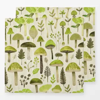 Servietten Mushroom Woodland Green