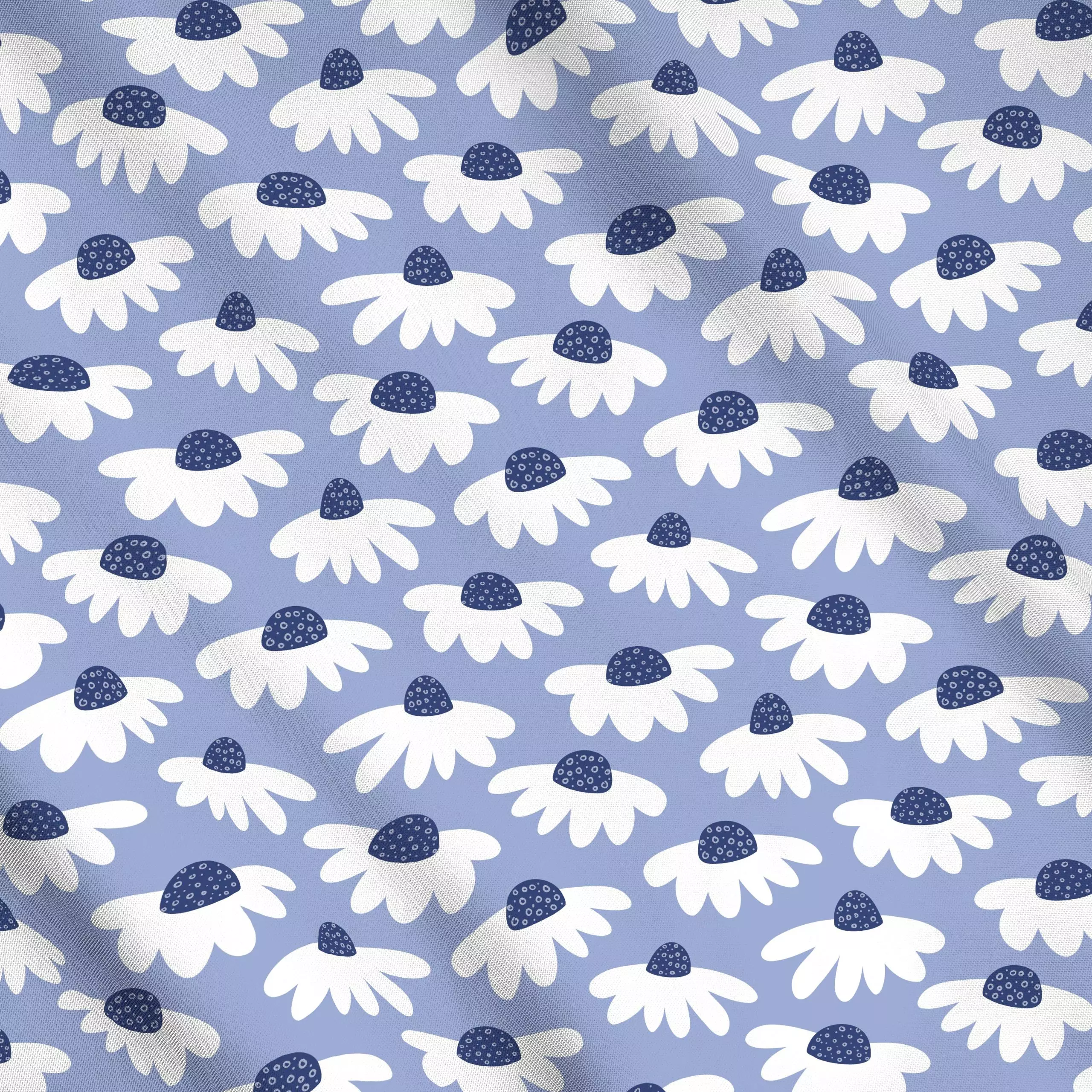 Meterware Flowers blue, Blumen, gemustert, fürs Kinderzimmer, von Kathrin Woo