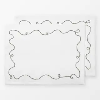 Tischset Perlenkette Rahmen Beige