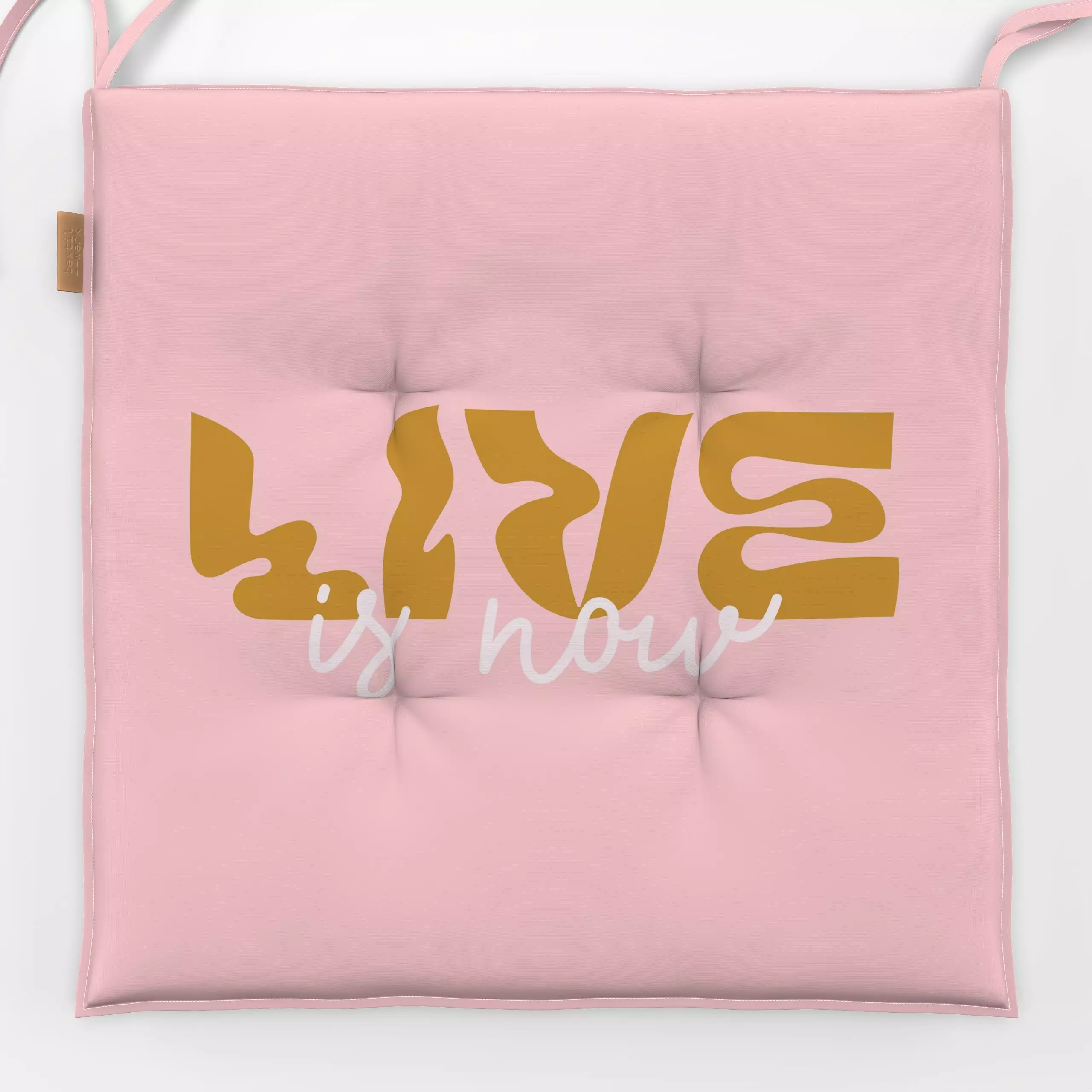 Sitzkissen LINEAR Live is now 3 - Sprüche & Schriftzüge - von „Primus Pattern"; Self Love, typografie, Pastell, Lettering, L...