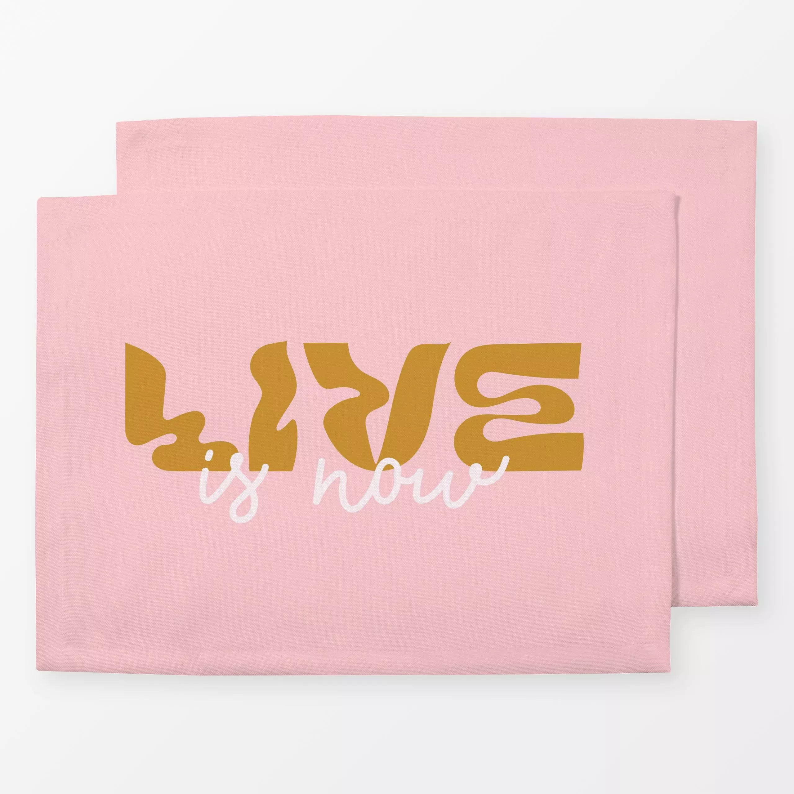 Tischset LINEAR Live is now 3 - Sprüche & Schriftzüge - von „Primus Pattern"; Self Love, typografie, Pastell, Lettering, Leb...