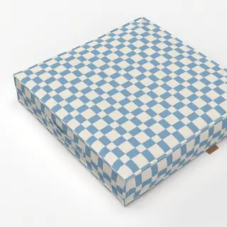 Bodenkissen Hellblau weiß Karo