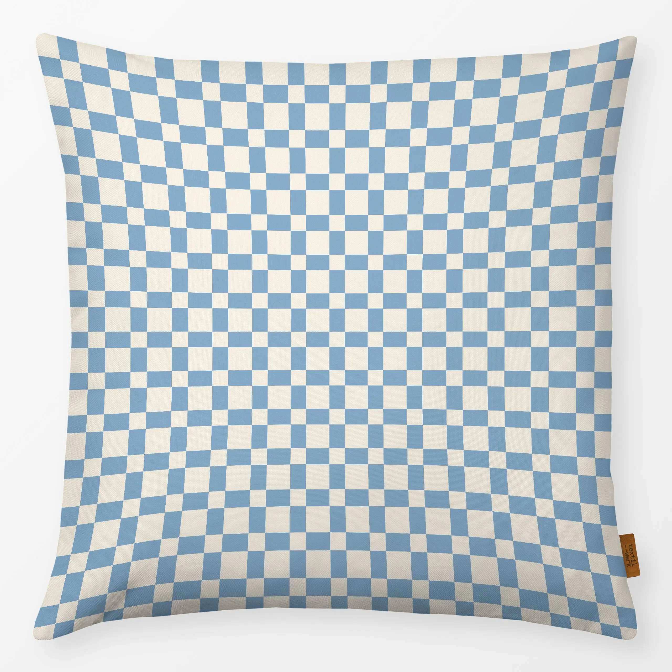 Kissen Hellblau weiß Karo - Sommer, Symbole & Muster, Retro & Vintage - von „Patries Elisabeth"; minimal, kleingemustert, ka...