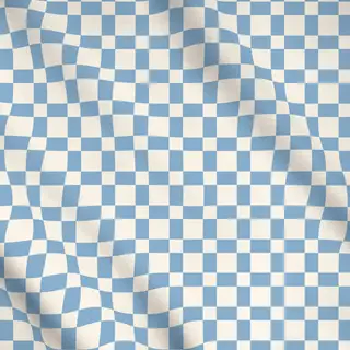 Meterware Hellblau weiß Karo