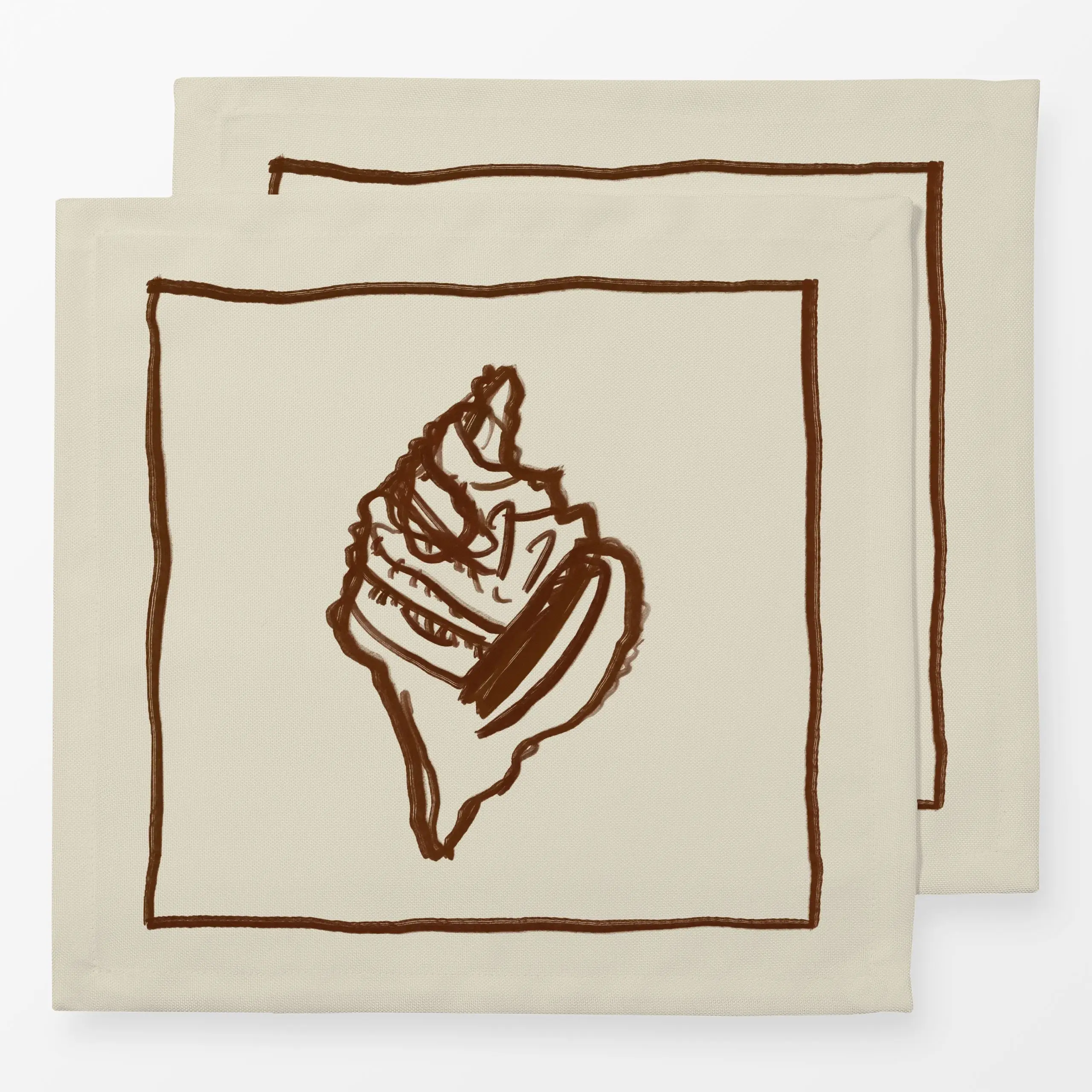 Servietten Conch Shell Outline - Sommer - von „KunstbyStephie"; Strand, Minimalismus, Sommer, summer, Muscheln, Beach, seash...