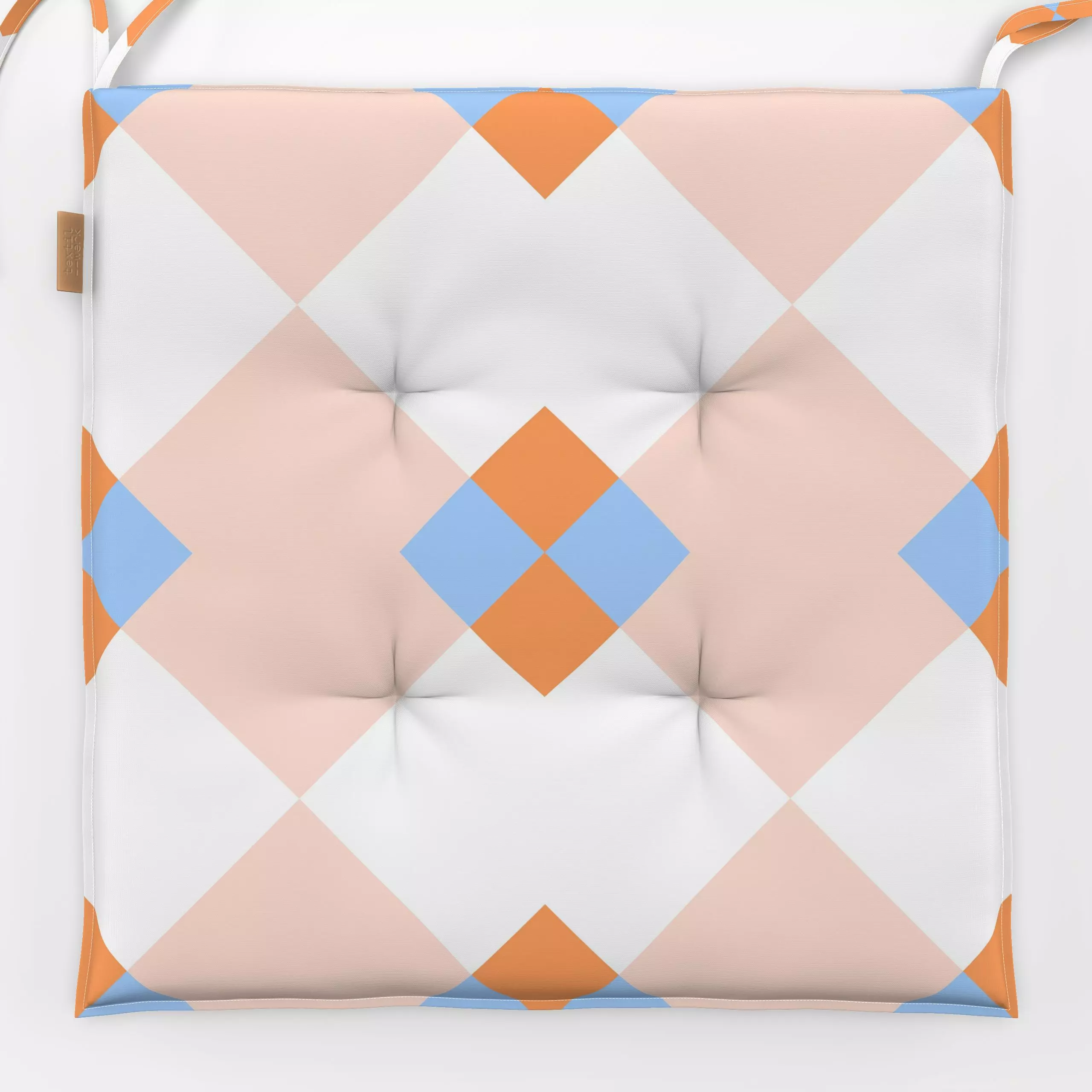 Sitzkissen KItchen Tile No 2 Orange - Symbole & Muster - von „Jana Moßmann"; Kitchen, Fliesen, Fliesenmotiv, Fliesenmuster, ...