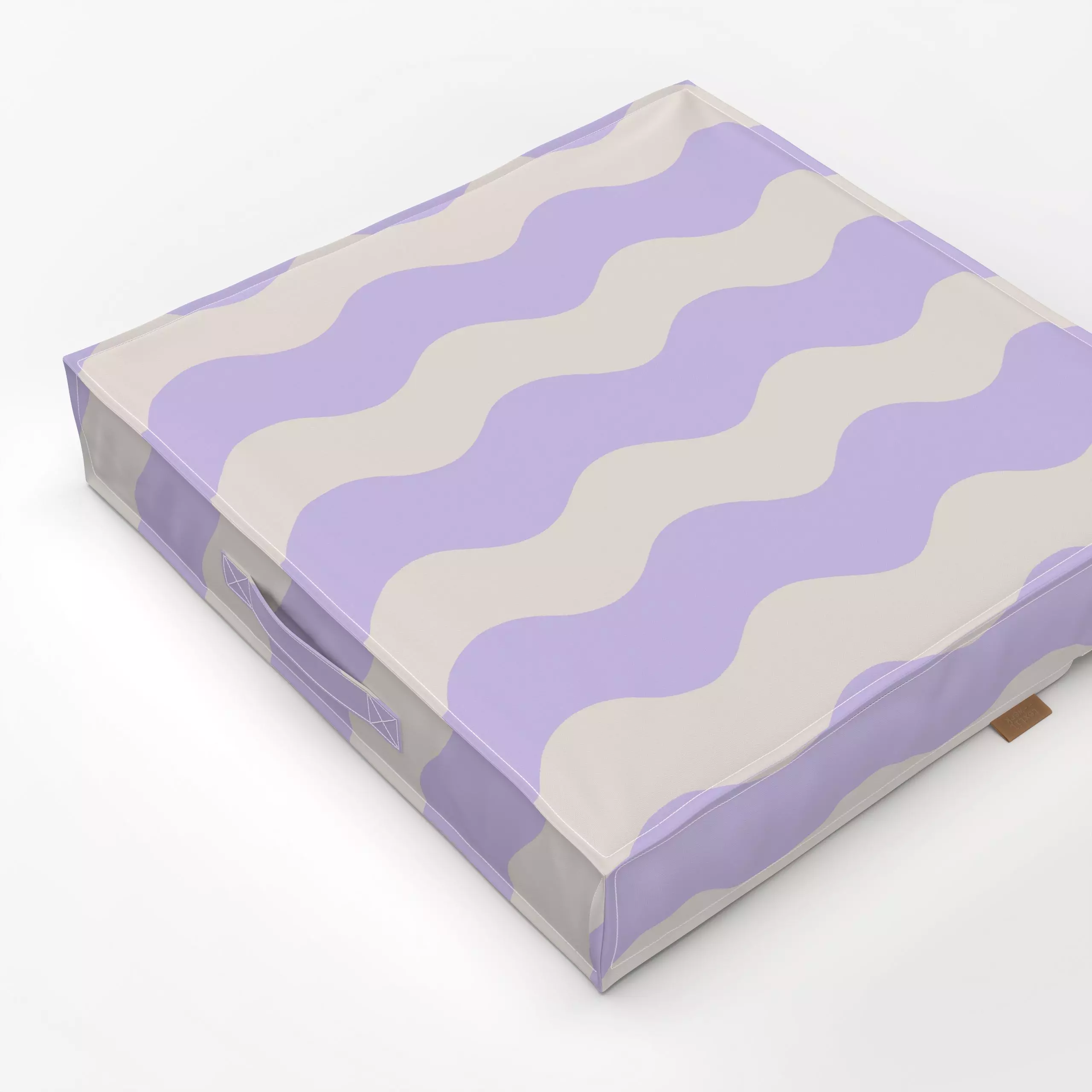 Bodenkissen Große Wellen flieder - Symbole & Muster - von „Studio Kesse“; Kinder, Streifen, Geburt & Baby, Kinderzimmer, wel...