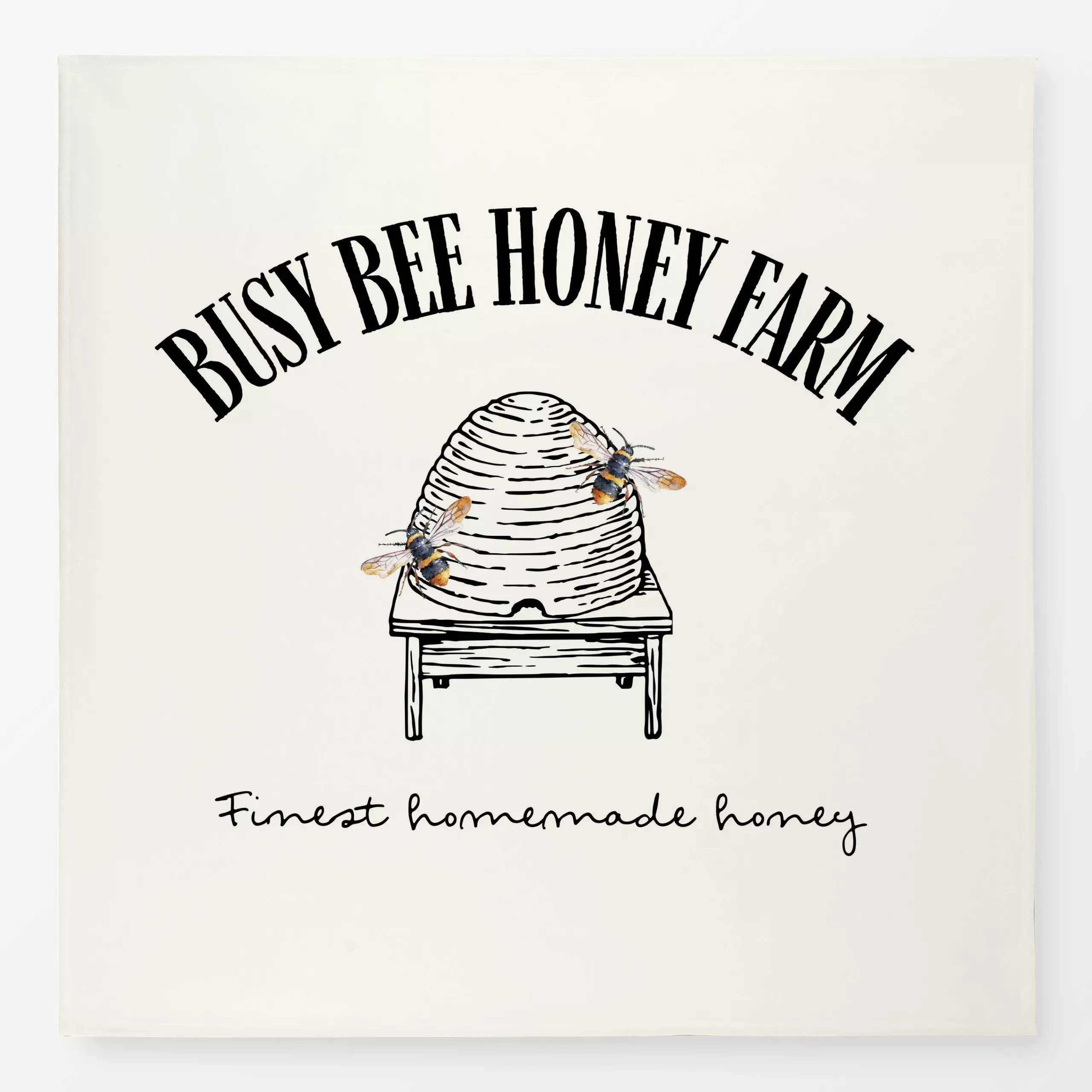 Tischdecke Cottage Summer Bienen Farm, Spruch, Tiere, Sommer, von Monika Strigel