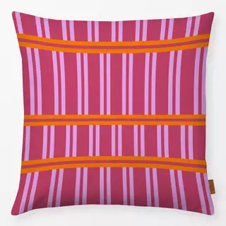 Kissen red pink stripes