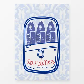 Geschirrtücher Azujelo Sardines Portugal blau
